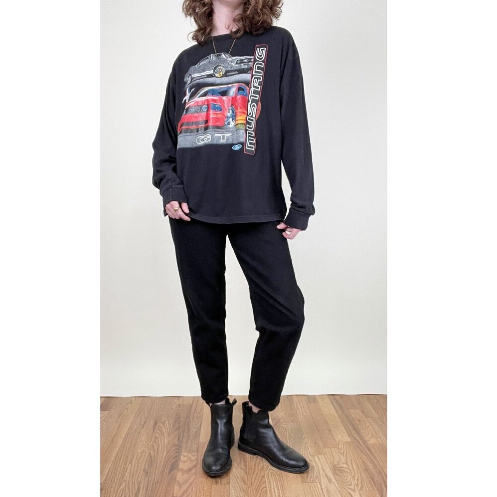 Vintage Ford Mustang GT Long Sleeve Tee Graphic T-Shirt Car Oversized 90s Y2K - Picture 9 of 9